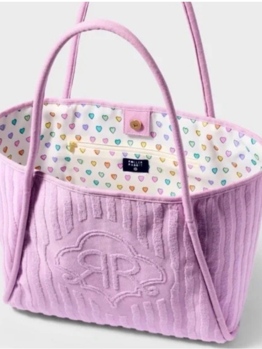 NWT Lavender Roller Rabbit x Target Terrycloth Tote Bag with RR Embossed Logo